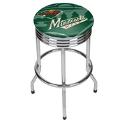 NHL Chrome Ribbed Bar Stool - Minnesota Wild, NHL1005-MW