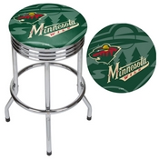 NHL Chrome Ribbed Bar Stool - Minnesota Wild, NHL1005-MW