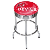 NHL Chrome Ribbed Bar Stool - New Jersey Devils, NHL1005-NJD
