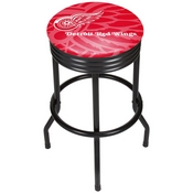 NHL Black Ribbed Bar Stool - Detroit Red Wings, NHL1006-DR
