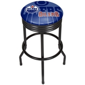 NHL Black Ribbed Bar Stool - Edmonton Oilers, NHL1006-EO