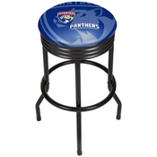 NHL Black Ribbed Bar Stool - Florida Panthers, NHL1006-FP