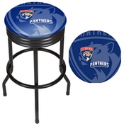 NHL Black Ribbed Bar Stool - Florida Panthers, NHL1006-FP