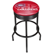 NHL Black Ribbed Bar Stool - Montreal Canadiens, NHL1006-MC