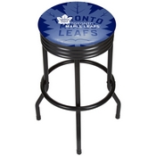 NHL Black Ribbed Bar Stool - Toronto Maple Leafs, NHL1006-TML