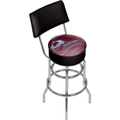 NHL Swivel Bar Stool with Back - Watermark - Colorado Avalanche, NHL1100-CA-WM