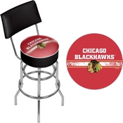 NHL Swivel Bar Stool with Back -Chicago Blackhawks, NHL1100-CBH2