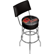 NHL Swivel Bar Stool with Back - Watermark - Calgary Flames, NHL1100-CF-WM