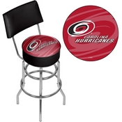 NHL Swivel Bar Stool with Back - Watermark - Carolina Hurricanes, NHL1100-CH-WM