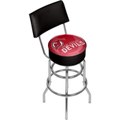 NHL Swivel Bar Stool with Back - Watermark - New Jersey Devils, NHL1100-NJD-WM