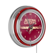 NHL Chrome Double Rung Neon Clock - Arizona Coyotes, NHL1400-AC2