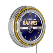 NHL Chrome Double Rung Neon Clock - Buffalo Sabres, NHL1400-BS2