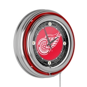 Vintage Detroit Redwings Neon Clock - 14 inch Diameter, NHL1400-DRV