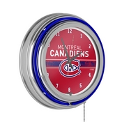 NHL Chrome Double Rung Neon Clock - Montreal Canadiens, NHL1400-MC2