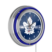 NHL Chrome Double Rung Neon Clock - Toronto Maple Leafs, NHL1400-TML2
