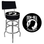 POW Padded Bar Stool with Back, POW1100
