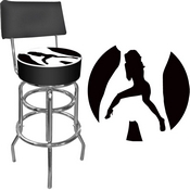 Shadow Babes - C Series - High Grade Padded Bar Stool w/Back, SB-C-1100