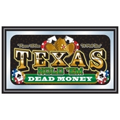 Framed Texas Holdem Wall Mirror - Dead Money, TXH1550