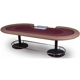 Casino Quality Texas Hold'em Poker Table With Metal Pedestal Legs and Footrail (CUSTOMIZABLE), AGS-CPT