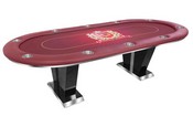 Ferrari Hold'em Poker Table with Stainless Steel Pedestal Base, PM-FERRARI1