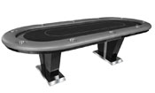 Ferrari Hold'em Poker Table with Stainless Steel Pedestal Base, PM-FERRARI1