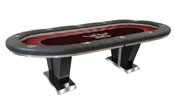 Ferrari Hold'em Poker Table with Stainless Steel Pedestal Base, PM-FERRARI1
