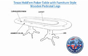 Texas Hold'em Poker Table with Furniture Style Wooden Pedestal Legs, AGS-9810