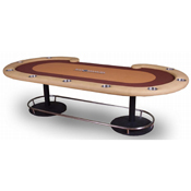 Casino Quality Texas Hold'em Poker Table With Metal Pedestal Legs and Footrail (CUSTOMIZABLE), AGS-CPT